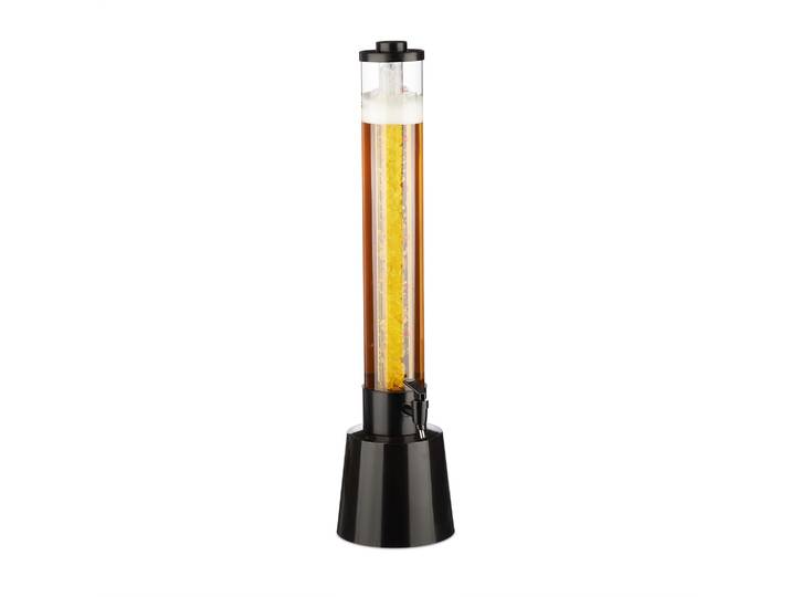 Biersäule mit Zapfhahn 3L Schwarz-Transparent