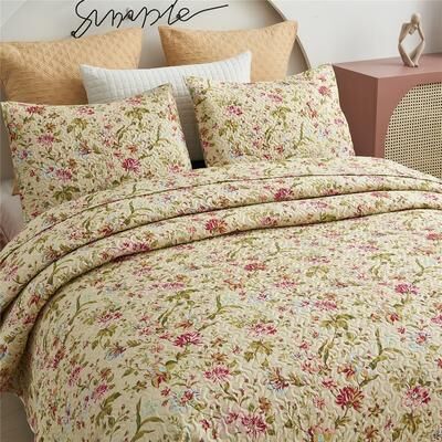 JML 3-piece Printed Reversible Bedding Quilt Set