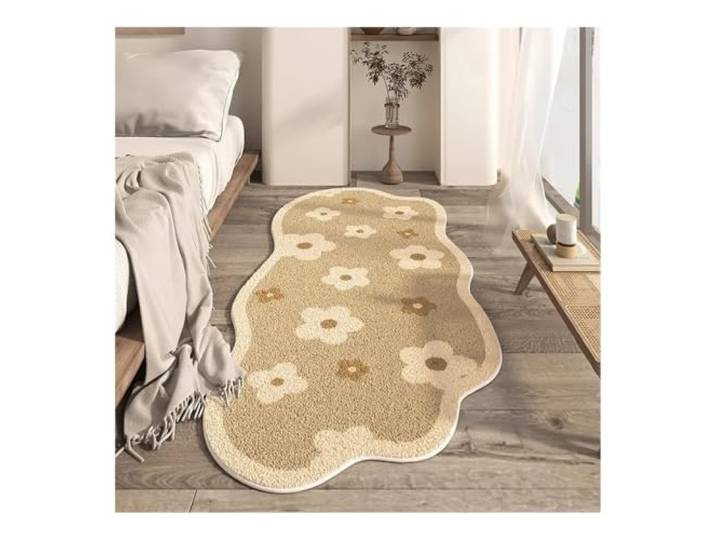 VONCYKI Unregelmäßiger Teppich für Wohnzimmer, große Fläche, Schlafzimmer, Nachttisch, Plüsch, Couchtisch, Teppich, weich, bequem, G, 80 x 160 cm