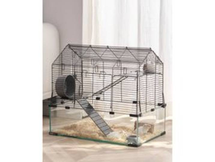 VEVOR Hamsterkäfig, 360°-Sicht, transparenter Hamsterlebensraum, Kleintierkäfig, 58x38x54 cm, belüfteter Mäusekäfig mit Wasserflasche, tragbares Hamsterhaus für Ratten, Meerschweinchen