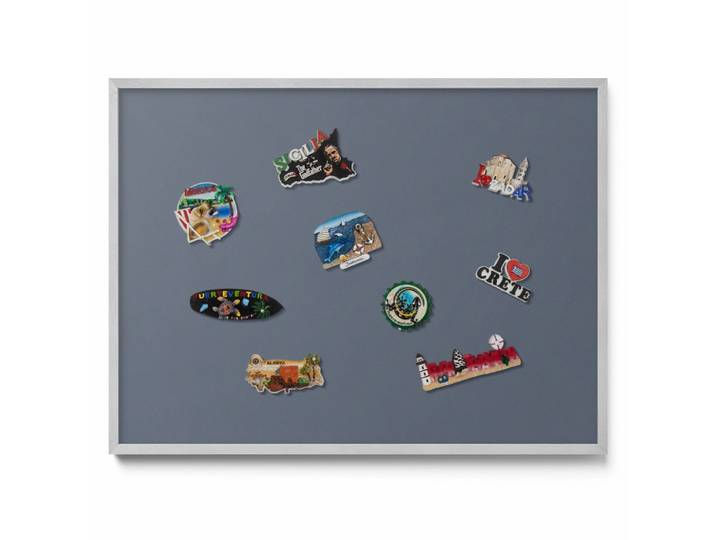 MAGNETTAFEL 80x60 cm silberner Rahmen – Pastellviolett