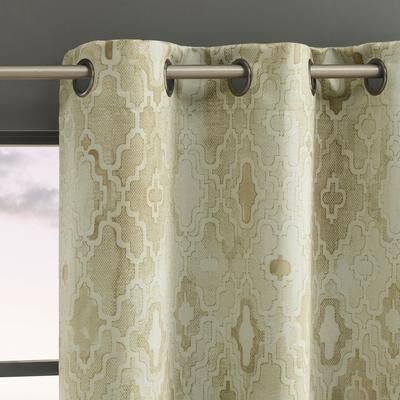 Sun Zero Sonora Snakeskin Trellis Total Blackout Grommet 2-Piece Curtain Panel Pair