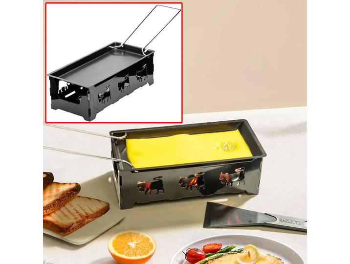 Teelicht-Raclette für 1-2 Personen, inkl. Teelichtern und Schaber