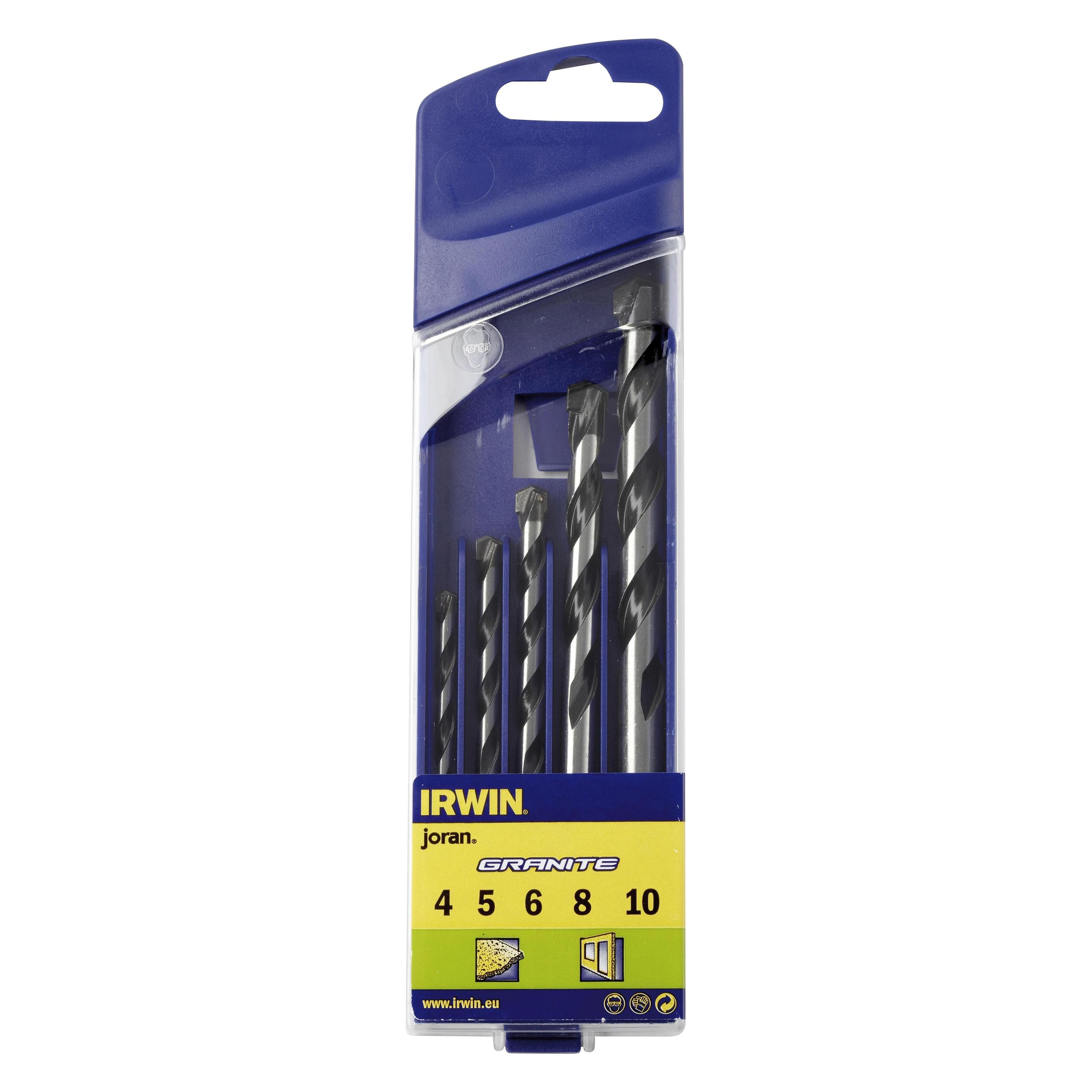 Irwin Granite drill set 4,5,6,8,10 mm (10 mm, 4, 5, 6, 8) (10501917)