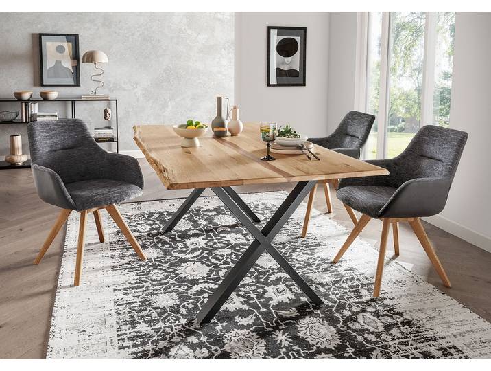 Table Ispas en chêne massif A 180cm Marron