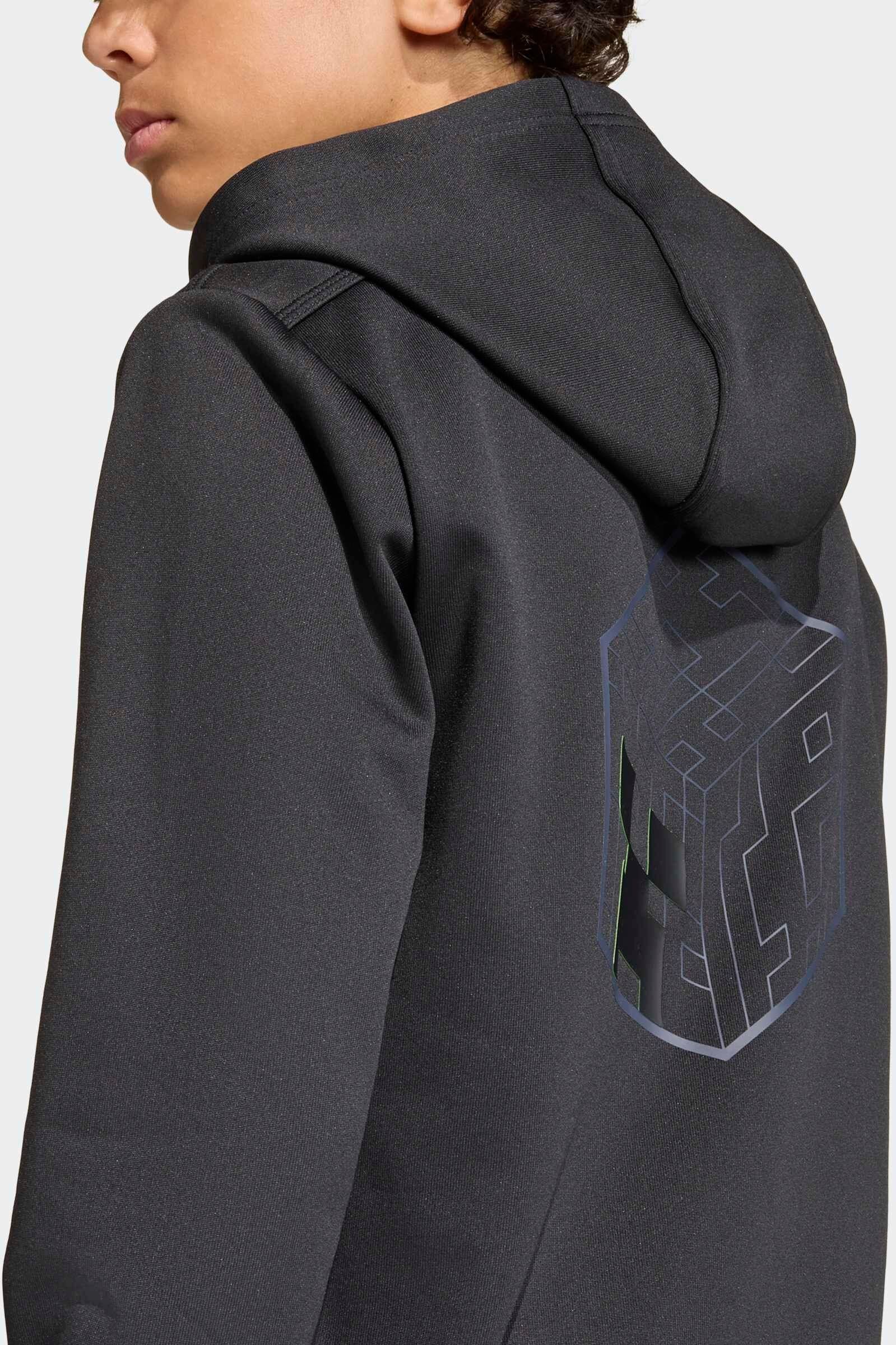 Sweatshirt ADIDAS SPORTSWEAR "ADIDAS MINECRAFT TRAINING HOODIE", Kinder, Gr. 164, schwarz, Obermaterial: 100% Polyester, angesetztes Bündchen, Sweatshirts Sweatshirt schwarz 164