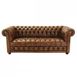 Zweisitzer-Sofa Chesterfield Manchester aus echtem Rindsleder Whisky