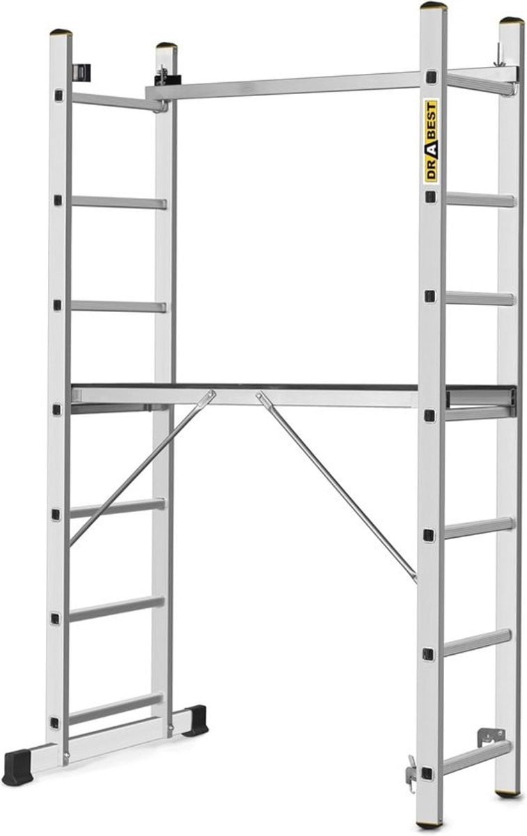 Multifunctionele 3-in-1 Aluminium Ladder met Werkplatform en Verstelbare Hoogte
