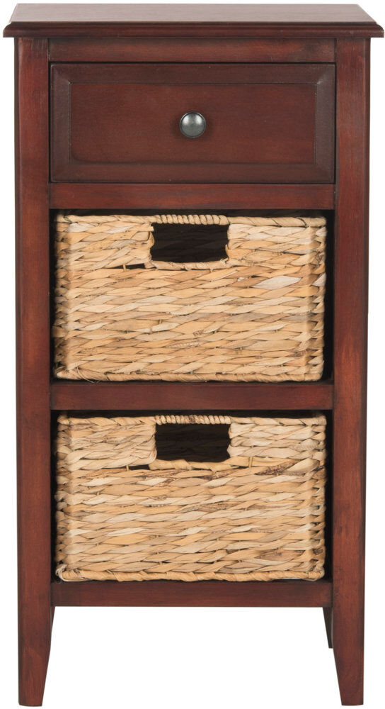 Blue Elephant Santa Cruz Side Table with Storage Cherry 66.04cm H X 38.1cm W X 29.97cm D