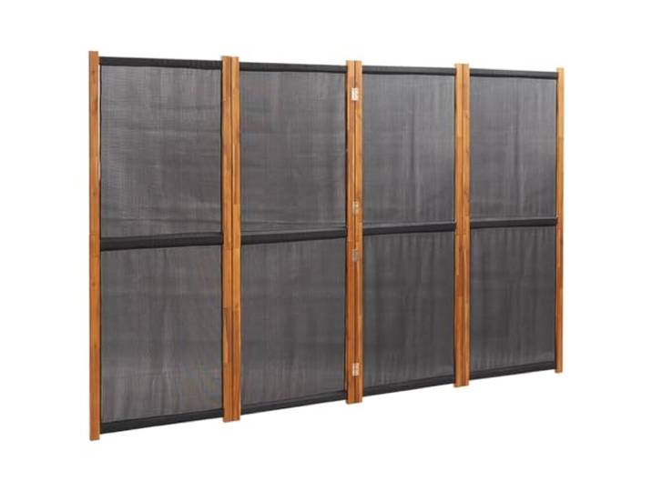 vidaXL Raumteiler 4-TLG. Trennwand Stellwand Paravent Spanische Wand Sichtschutz Umkleide Faltwand Raumtrenner Holz Schwarz 280x180 cm