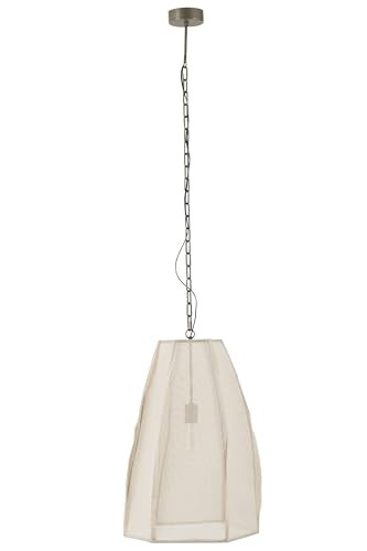 J-Line Hanglamp Peer - Wit Linnen en IJzer - Large