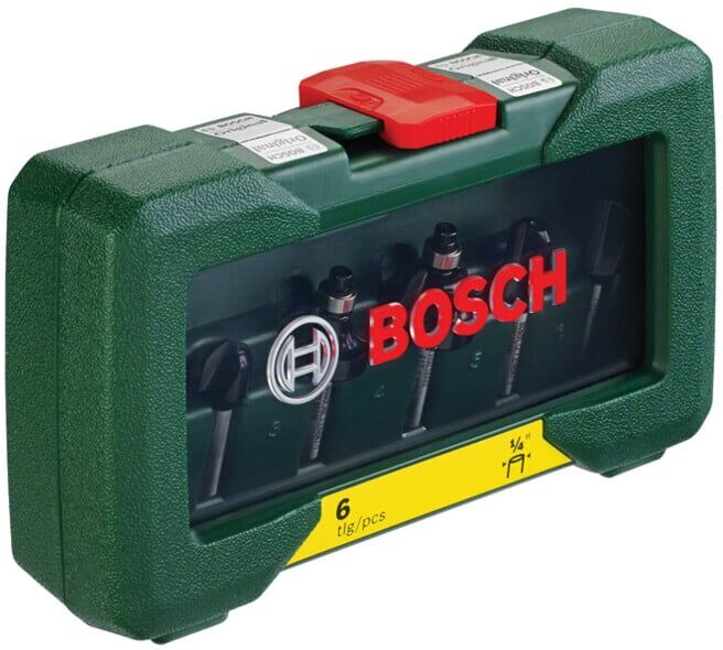 Bosch Set de 6 fraises au carbure (queue 1/4