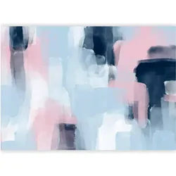 Artgeist, Tapete, Fototapete - Harmonious colours - abstract with blue and pink shapes (300 x 210 cm)