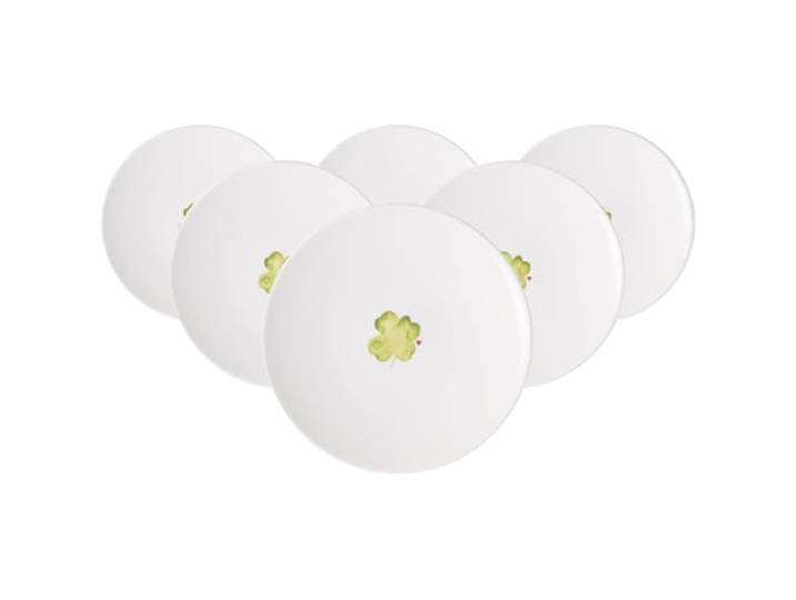 Villeroy & Boch With Love Frühstücksteller Good Luck 6er Set, 21x21x2,5 cm, Kleiner Teller für Kuchen, Salat und Desserts, Premium Porzellan, Spülmaschinen- & Mikrowellengeeignet