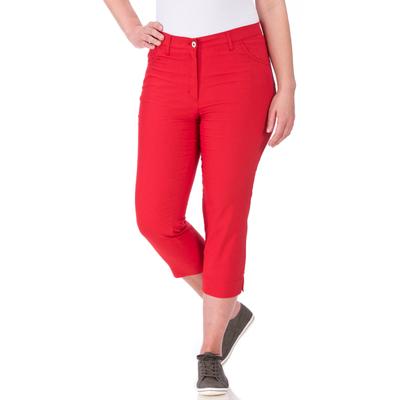 Caprihose KJBRAND "Betty 7/8", Damen, Gr. 50, N-Gr, rot, Web, Obermaterial: 60% Baumwolle, 37% Polyamid, 3% Elasthan, Basic schmal, Hosen Caprihose, Sommerhose