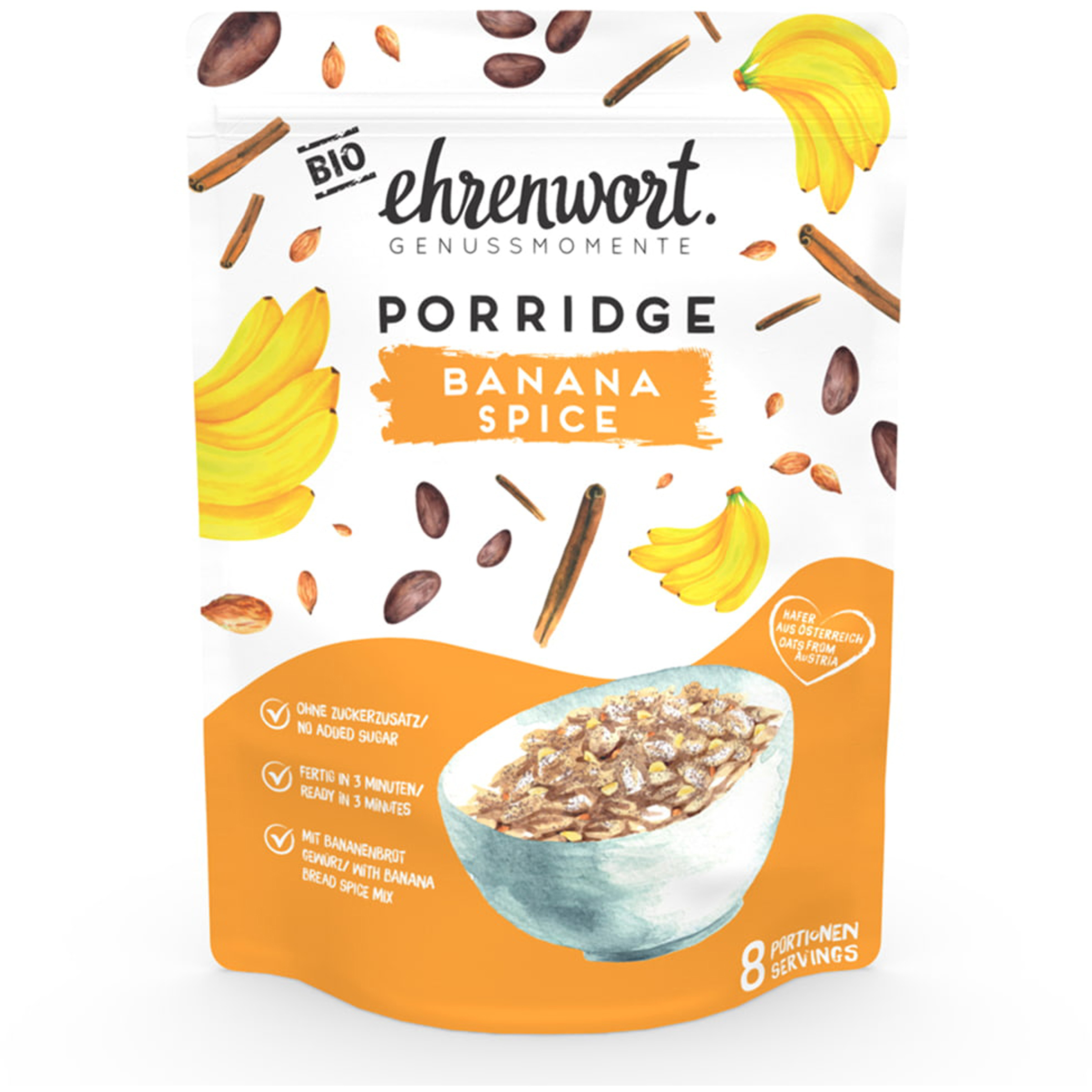ehrenwort Banana Spice Porridge Trekkingnahrung Größe 400g