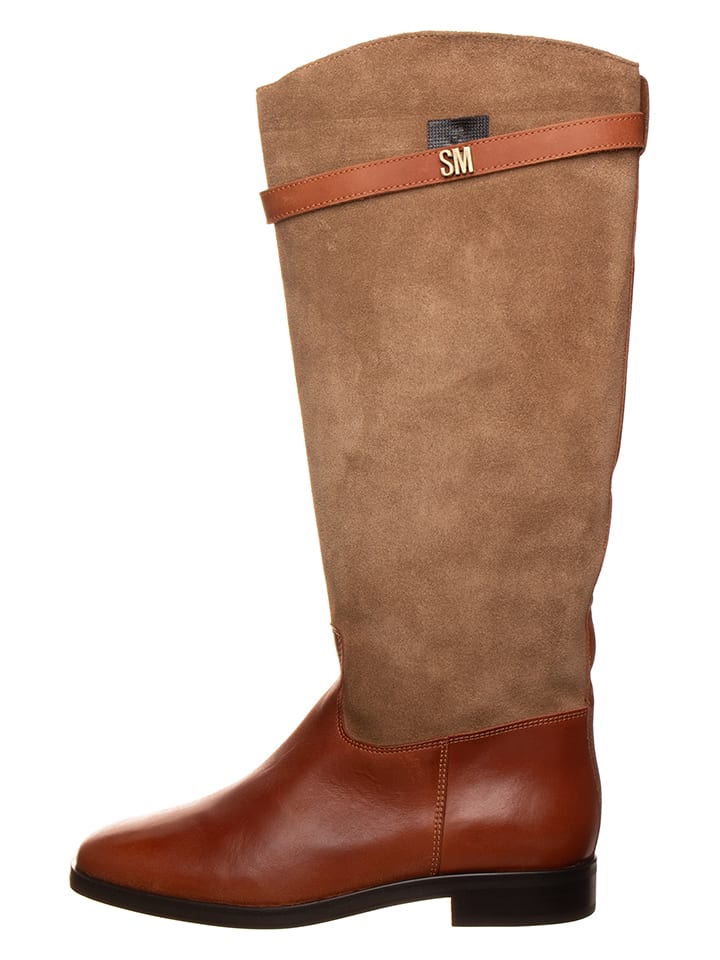 Steve Madden Leder-Stiefel "Novi" in Taupe/ Braun - 39