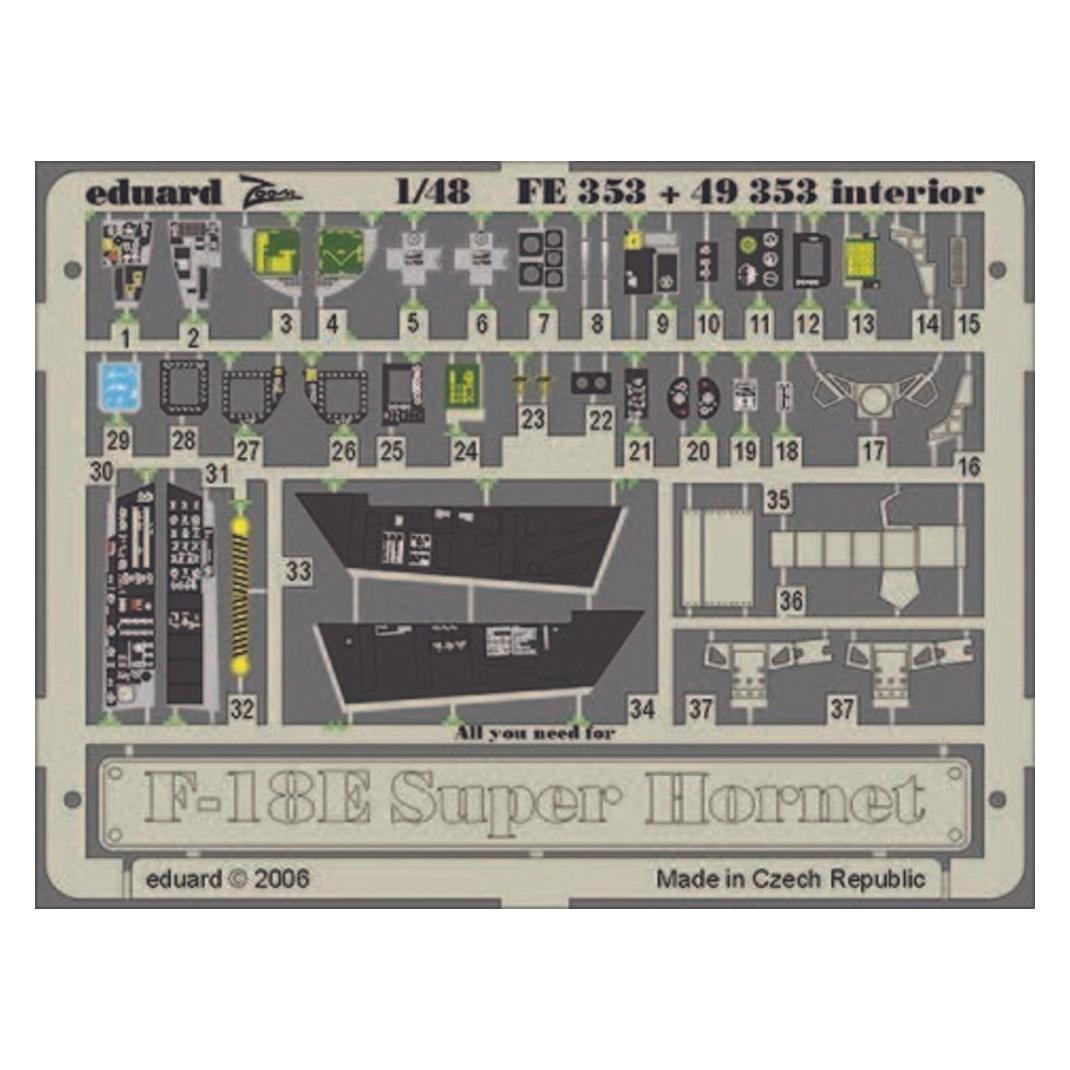 Eduard F-18E Super Hornet interior Für Hasegawa Bausatz. (FE353)