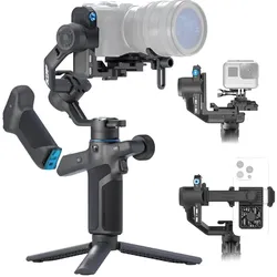 Feiyu SCORP-Mini3 Pro 3-Axis Handheld Gimbal for Camera (Actionkamera, Smartphone, Spiegelreflexkamera, Systemkamera, 2 kg), Gimbal, Blau, Silber, Schwarz