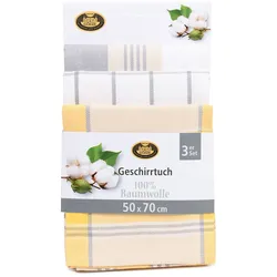 Geschirrtuch-Set KARO gelb (BL 50x70 cm) - gelb - BL 50x70 cm