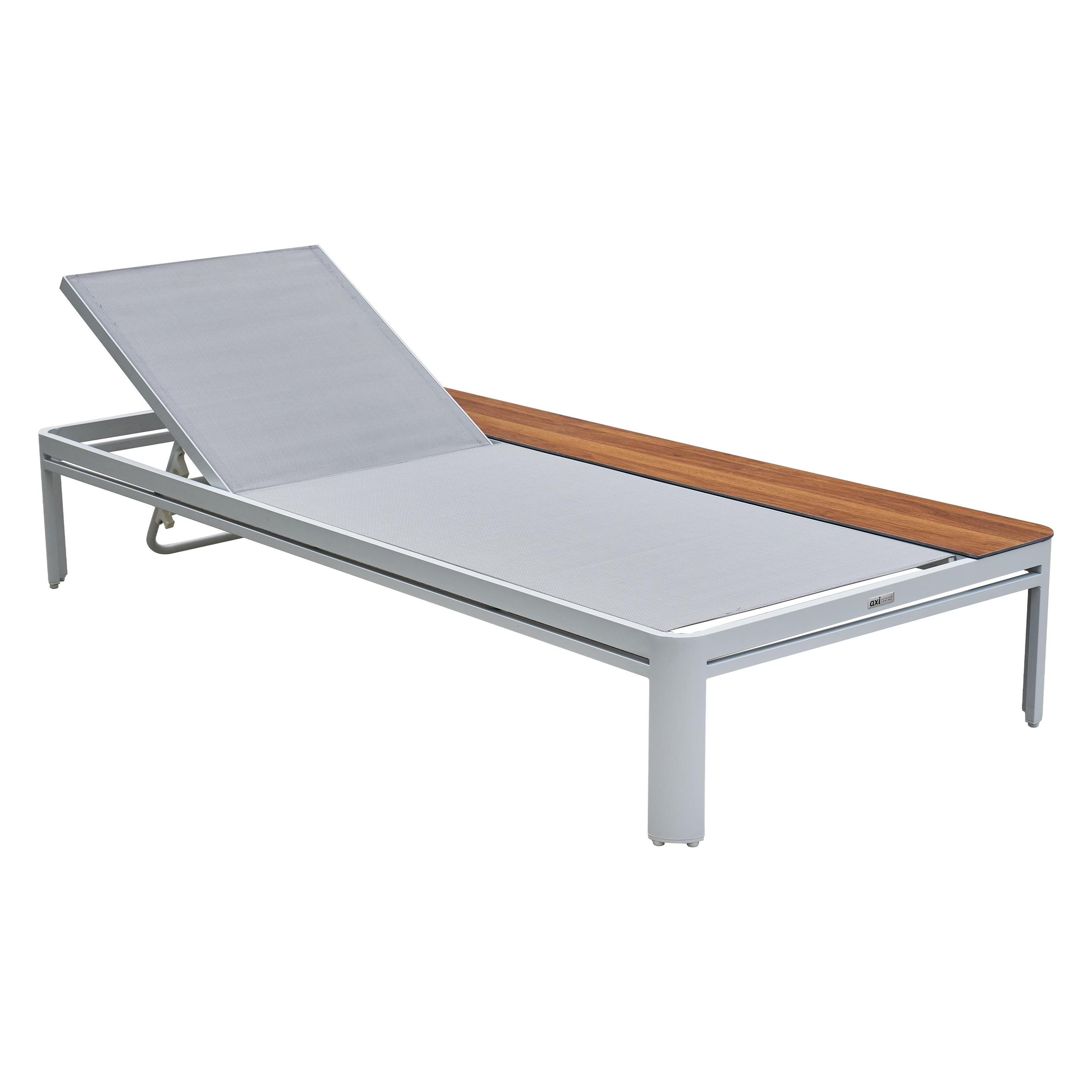 Axi Gartenliege Kira mit Tisch weiss/grau (200 cm) (45575163)