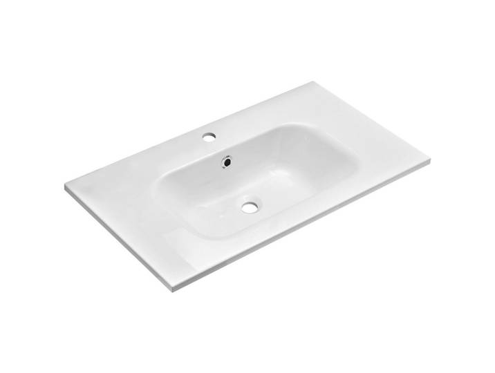 Xora Waschbecken Pula, Weiß, Stein, 81x2x46 cm, Badezimmer, Waschbecken & Armaturen, Waschbecken