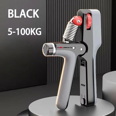 Inspired Finds Electronic Counting Grip Strength Trainer With Adjustable Resistance Smart Hand Gripper For Wrist And Forearm Training black