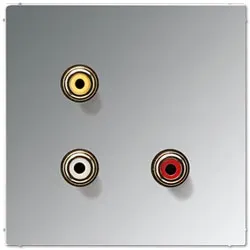 Jung Mutimedia-Einsatz Cinch Audio/Composite Video (Glanzchrom)