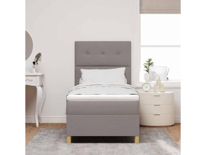 KTHLBRH Boxspringbett mit verstellbarem Kopfteil 90 x 190 cm Ergonomisches Design, robuster Stoff, moderner Stil für zeitgenössische Zimmer