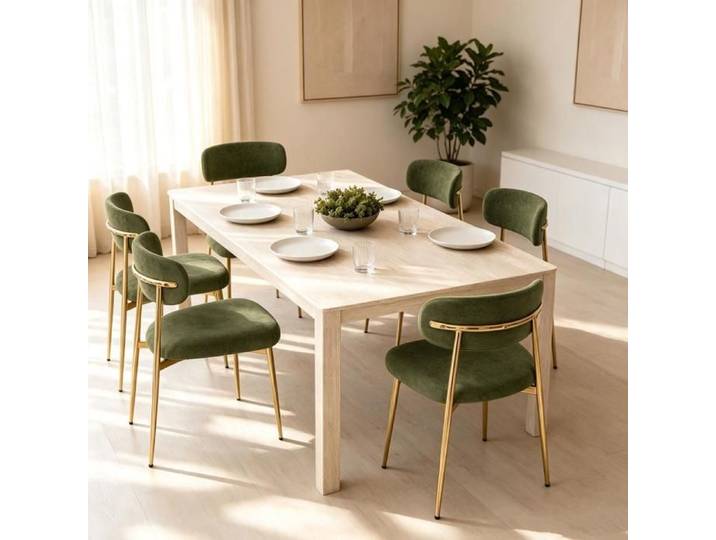Chaise Salle a Manger Modernes Chaises de Cuisine Lot de 6 Chaises Rembourrées à Hauteur Réglable pour Salon et Bureau Vert