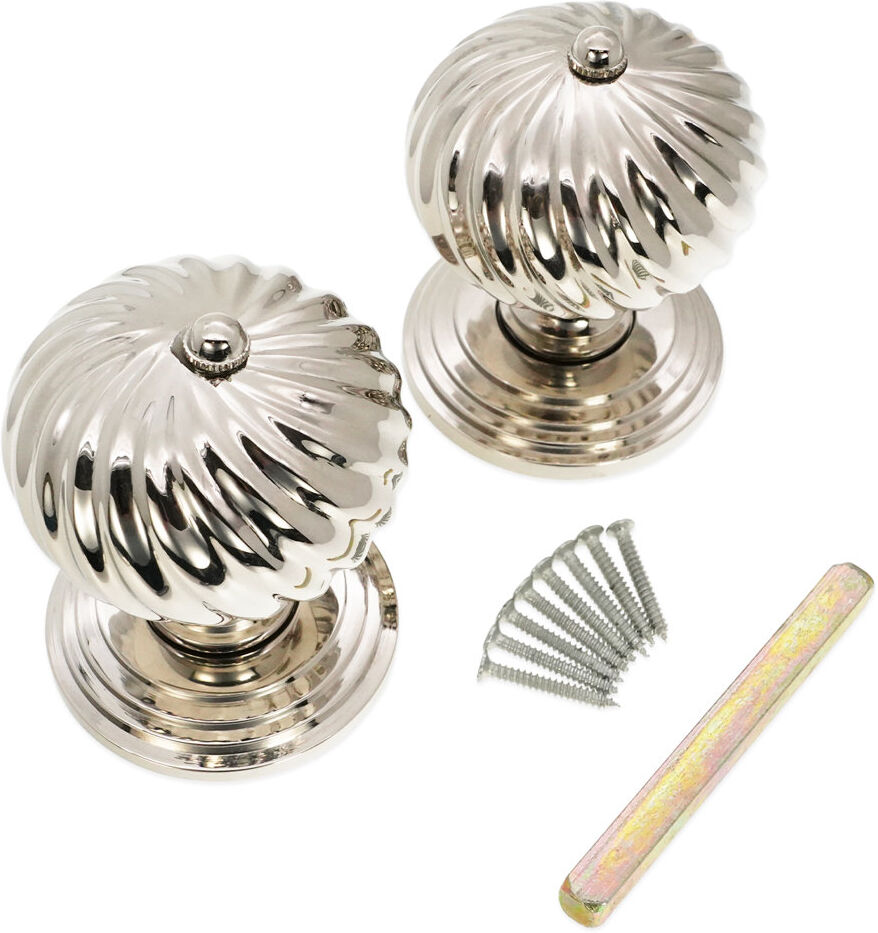 Spira Brass Burcot Mortice Door Knob Polished Nickel 7.5cm H X 2.36cm W