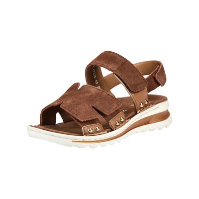 Riemchensandale ARA "Ara Sandalen Veloursleder", Damen, Gr. 39, braun, Veloursleder, Schuhe Riemchensandale