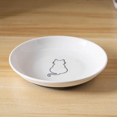 Uplift Picks Ceramic Cat Snack Bowl With Silicone Anti Slip Pad For Food And Water b
