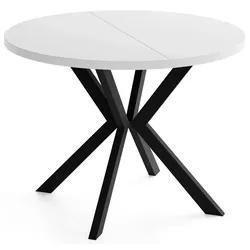 ESSTISCH Valeo runder ausziehbarer, Weiß 120-200/120/76 cm