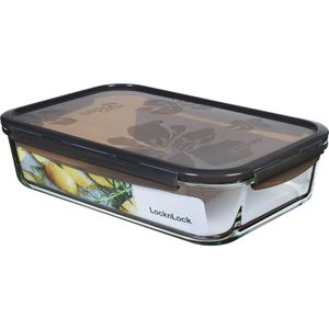 LocknLock Frischhaltedose LLG472G, aus Glas, 3,6 Liter, transparent, luftdicht