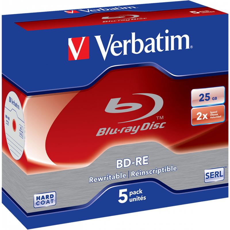 Verbatim BD-RE 25 GB 5er Jewelcase (43615)