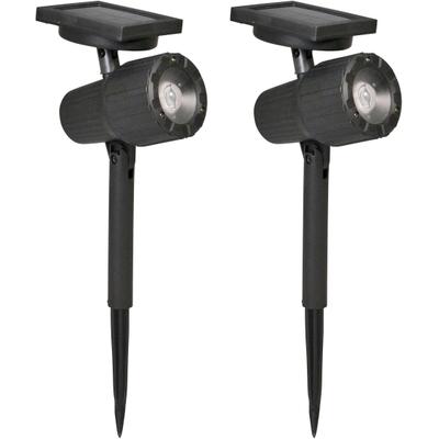Gartenstrahler LUXFORM "Solar-Erdspießleuchte - Salamanca -2 St - 20 Lumen", schwarz, 2 Stk., Leuchten, Gartenstrahler, Einstellbarer Scheinwerfer und Solarpanel