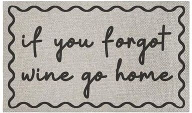 Stupell Bring The Wine Welcome Themed Sisal Door Mat,18x30