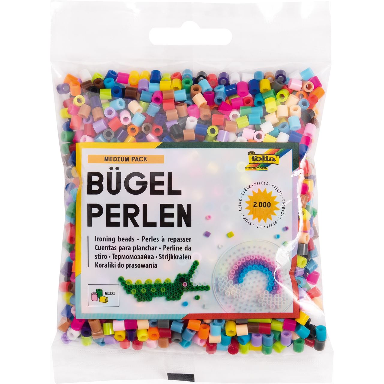 folia Bügelperlen mehrfarbig 2.000 St.