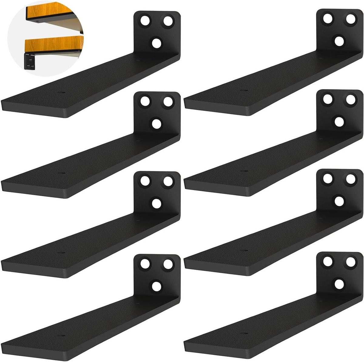 Zwevende Plankdragers - Onzichtbare Planksteunen - Zwart - 30 cm