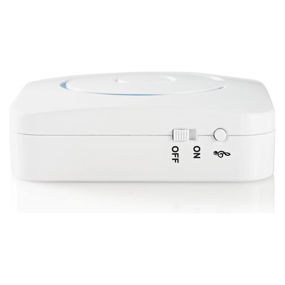 Nedis Bewegungsmelder Alarm - atteriebetrieben - 85 dB - Detektorreichweite 6 m - Weiss/Blau - 2 Stü (6 m) (ALRMMW20WT)