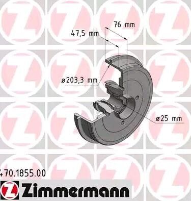 ZIMMERMANN 470.1855.00 Brake drum