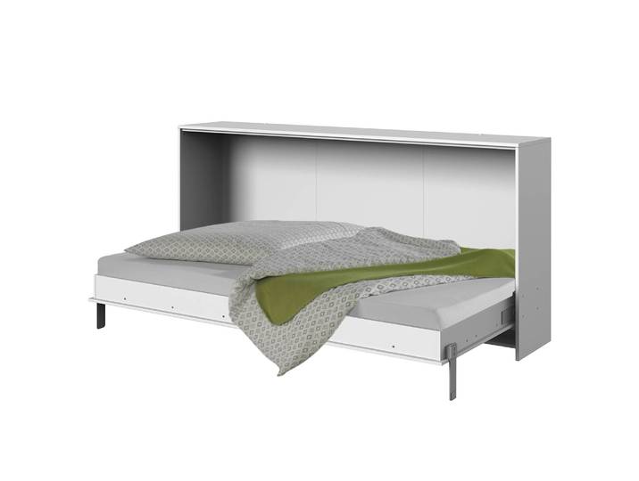 Klappbett - quer 90 x 200cm Spanplatte, foliert Weiß/Weiß
