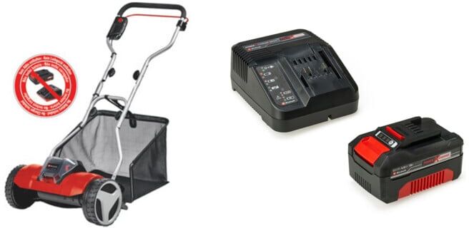 Set Einhell Akku-Spindelmäher GE-HM 18/38 Li-Solo + PXC-Starter-Kit 18V 4,0Ah PXC Starter Kit