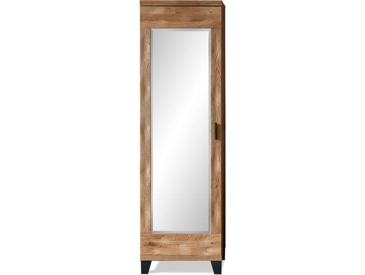 PERLINO Garderobenschrank, Front Massiv, Wildeiche geschroppt