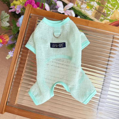 Inspire Picks Breathable Mesh Dog Cooling Jumpsuit Four Legged Summer Sun Protection Clothes green s
