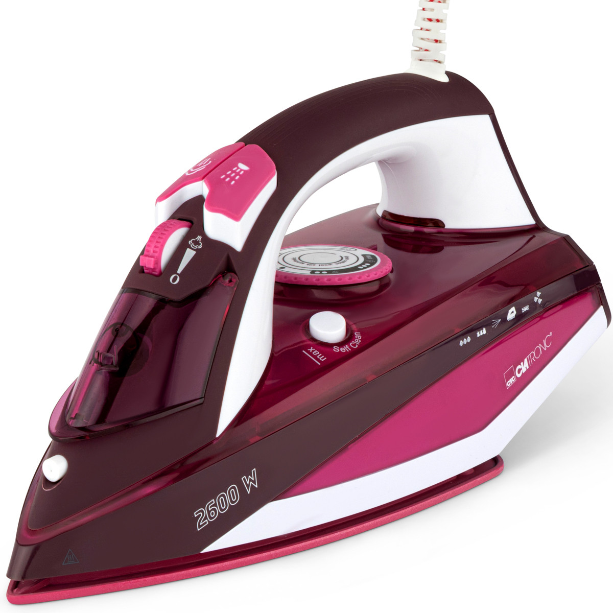 Clatronic stoomstrijkijzer DB 3705 met keramische zool, 2600W en 350ml waterreservoir
