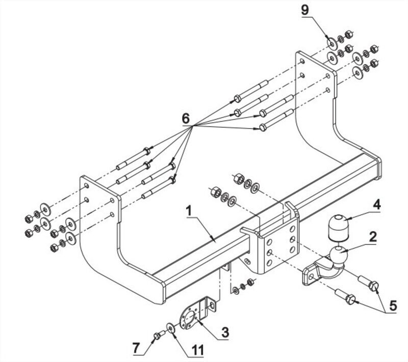 Attelage Hyundai H350 Fourgon sans marchepied (07/15-) Standard