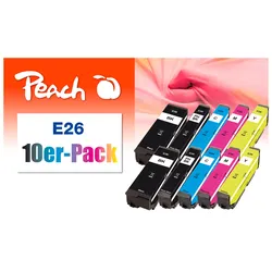 Peach 10er-Pack Tintenpatronen kompatibel zu Epson No. 26, C13T26164010