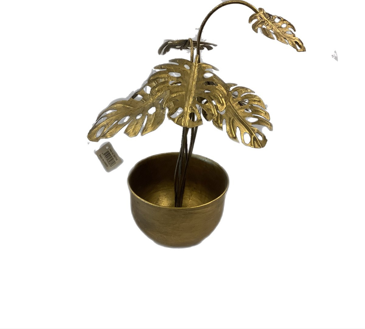 Decoratie Plant van Metaal in Messing, 40,5 cm